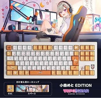 VSPO!GEAR ゲーミングキーボード 橘 ひなの EDITION【中古品】 ぶいすぽっ! VSPO! GEAR ゲーミングキーボード 橘ひなのEDITION